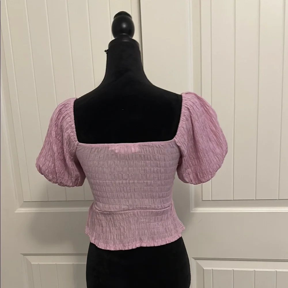 Astr Lilac Puff Sleeve Button-Up‎ Blouse. NWOT
